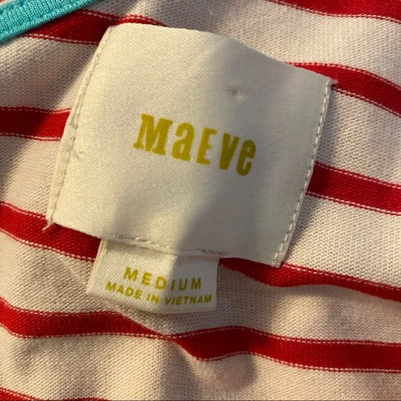 Anthro Maeve Marketa Striped One Shoulder Dress M - Picture 5 of 9